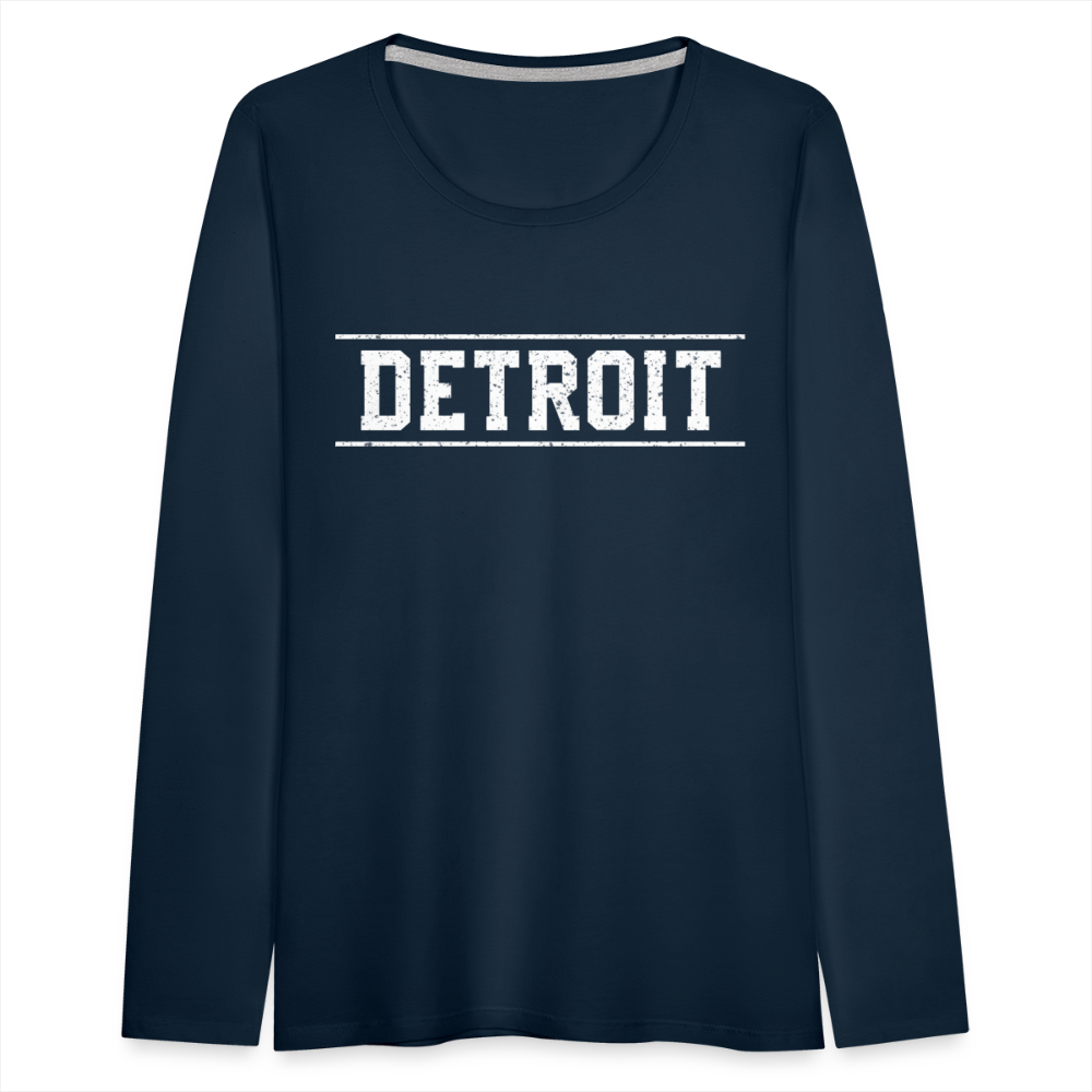 Detroit Women's Premium Long Sleeve T-Shirt - deep navy