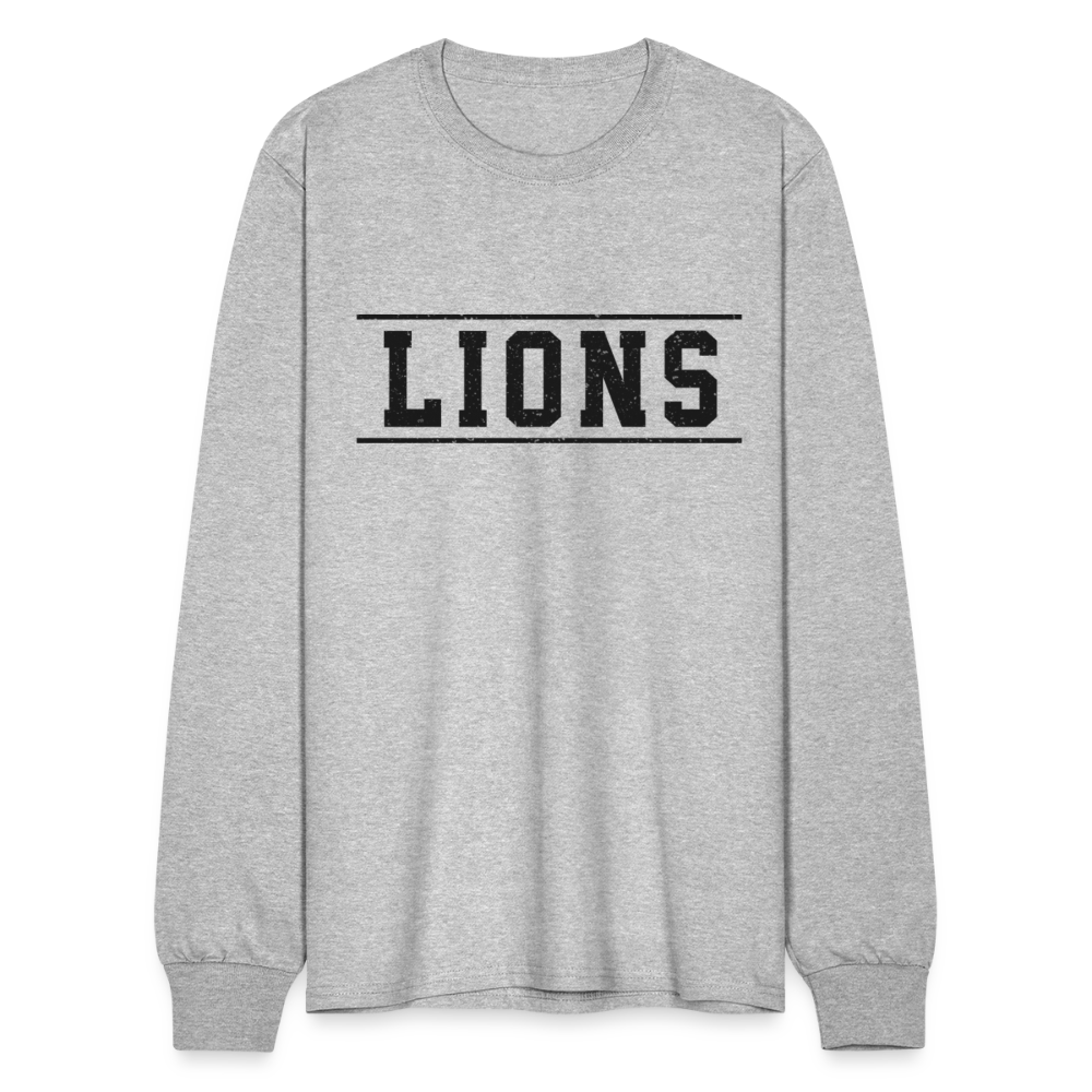 Lions Men's Long Sleeve T-Shirt - heather gray