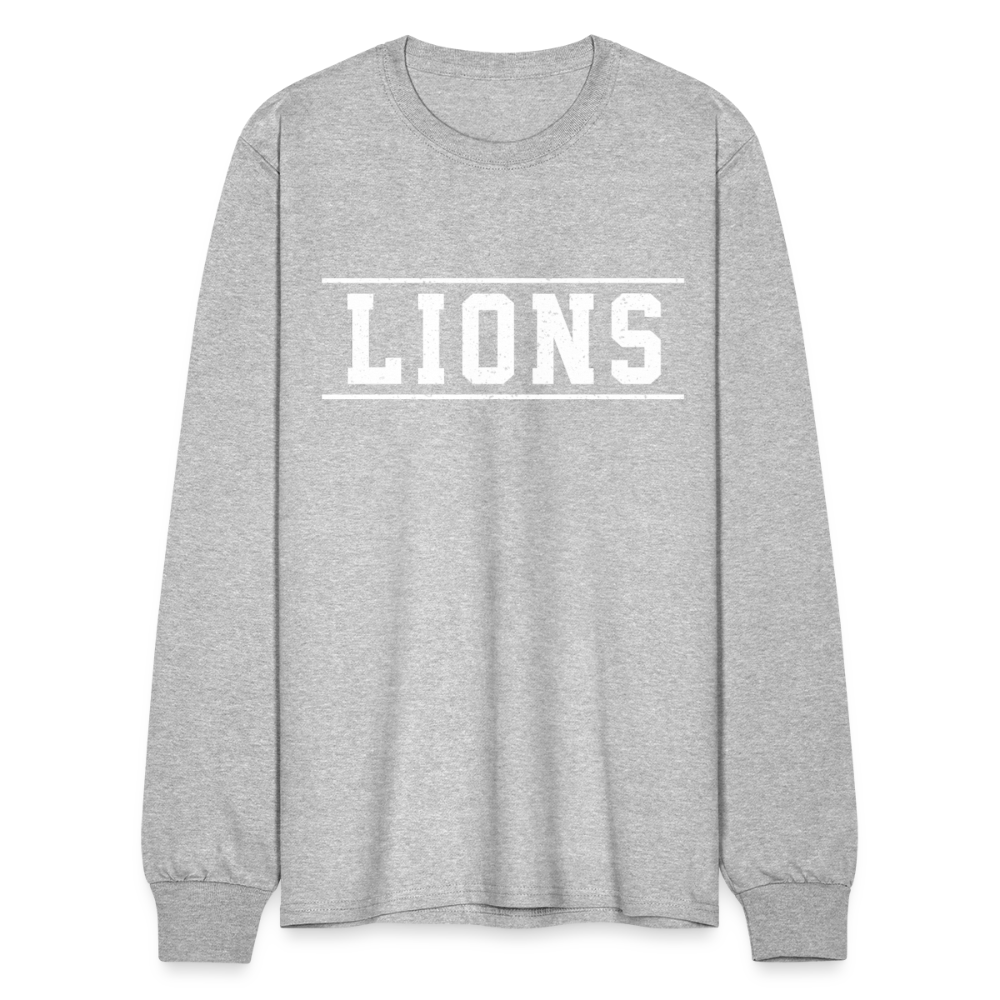 Lions Men's Long Sleeve T-Shirt - heather gray