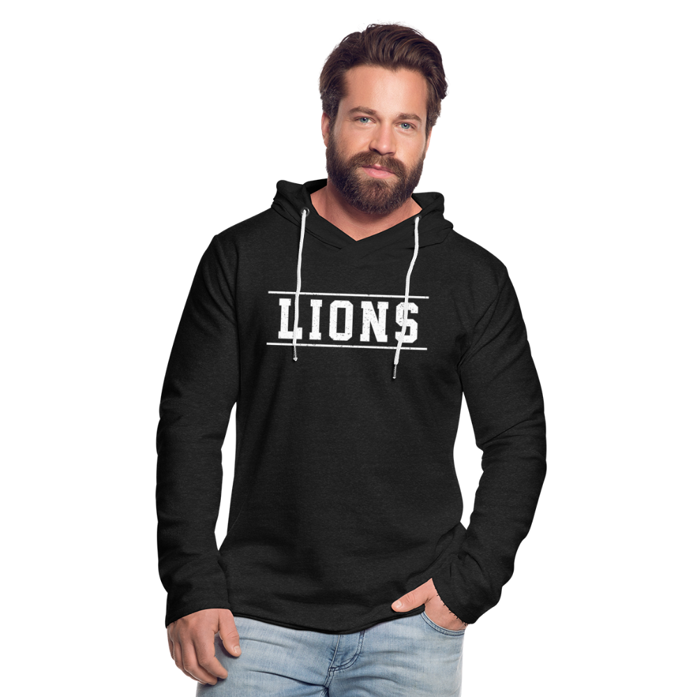 Lions Unisex Lightweight Terry Hoodie - charcoal grey