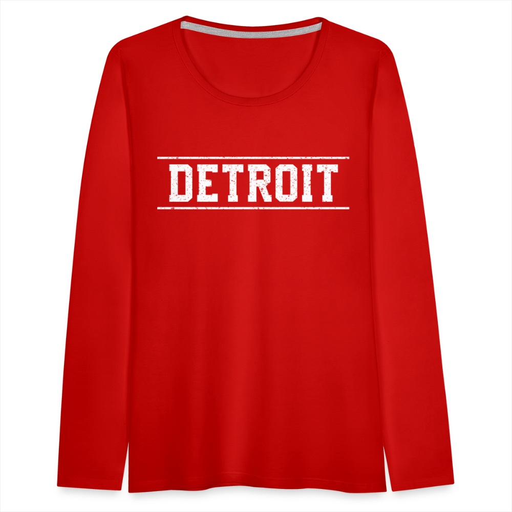 Detroit Women's Premium Long Sleeve T-Shirt - red