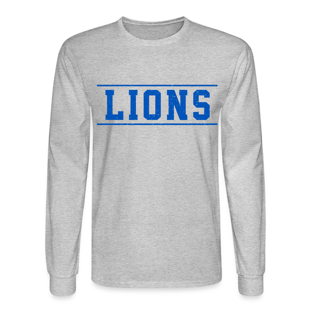 Lions Men's Long Sleeve T-Shirt - heather gray