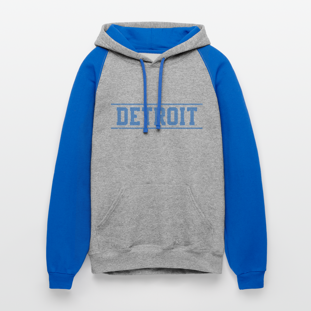 Detroit Colorblock Hoodie - heather grey/royal