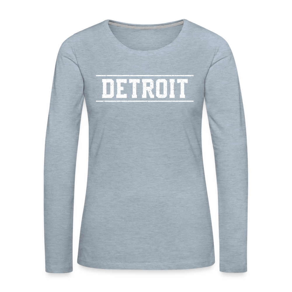 Detroit Women's Premium Long Sleeve T-Shirt - heather ice blue