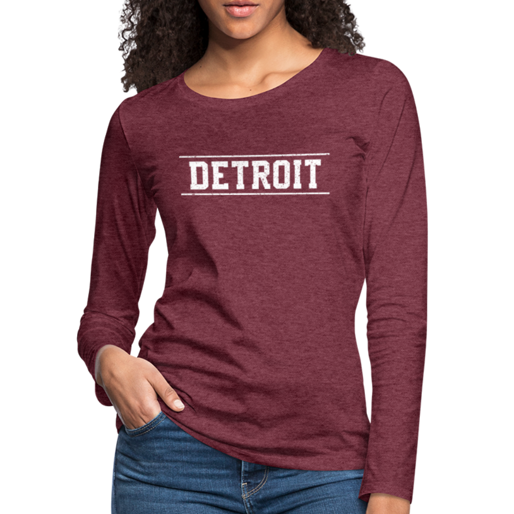 Detroit Women's Premium Long Sleeve T-Shirt - heather burgundy