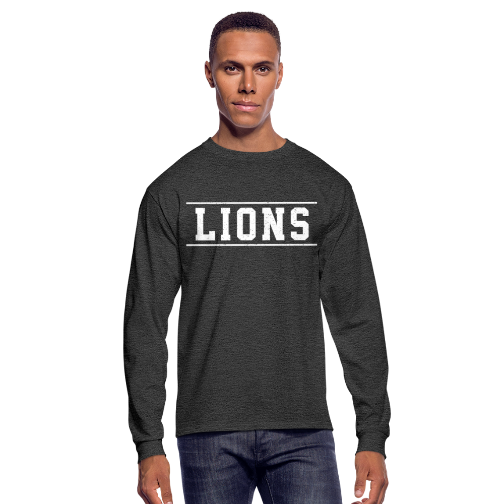 Lions Men's Long Sleeve T-Shirt - heather black