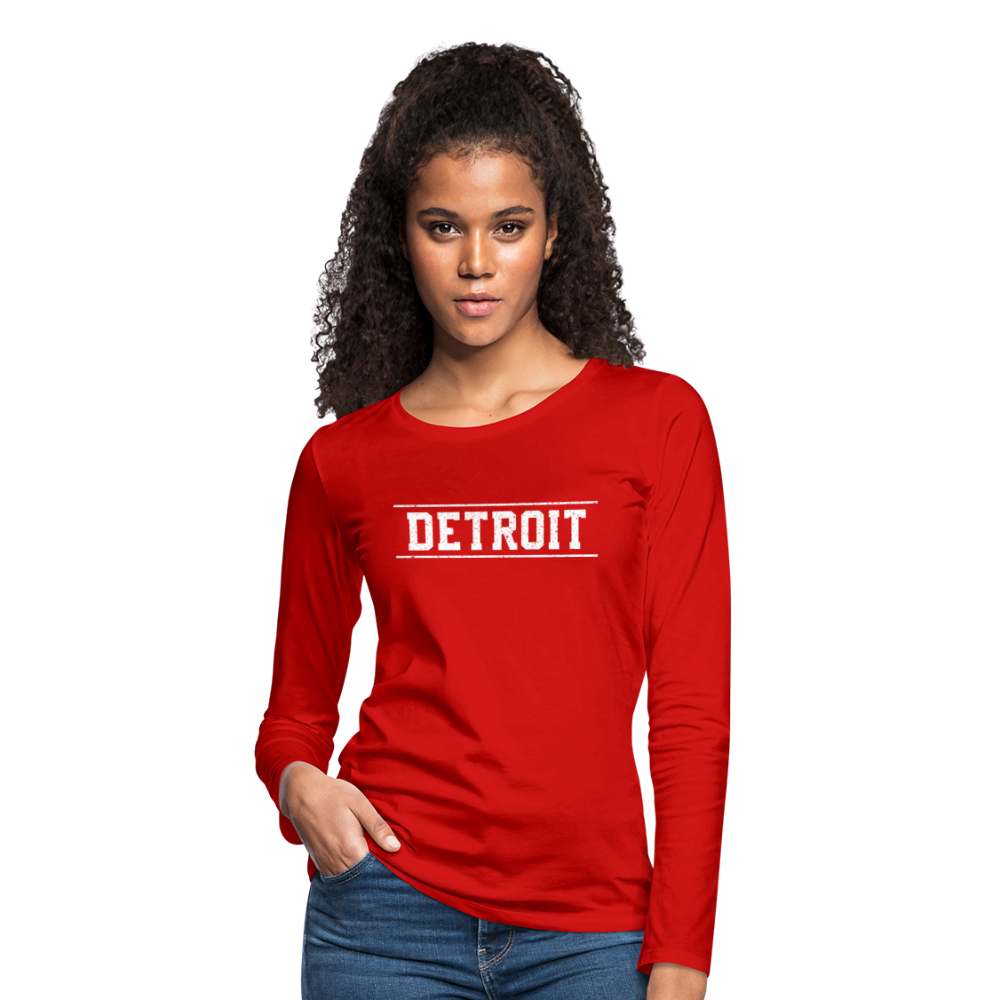 Detroit Women's Premium Long Sleeve T-Shirt - red