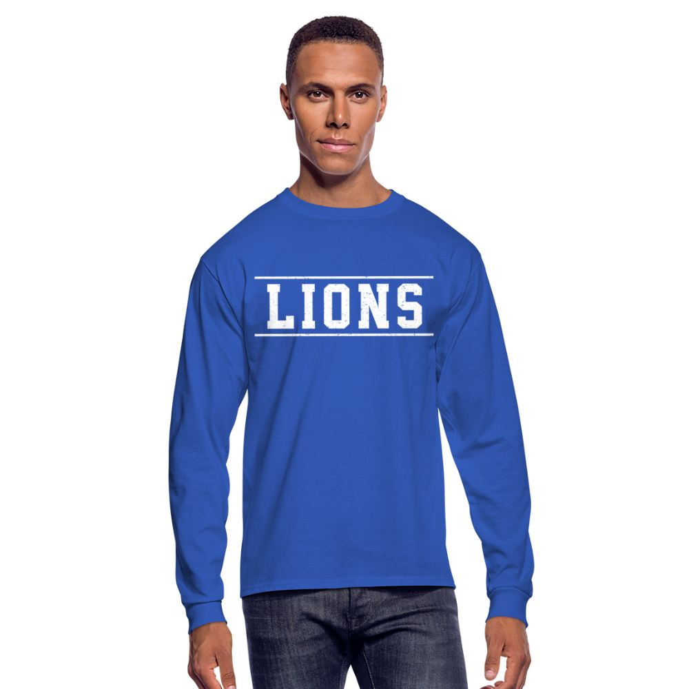 Lions Men's Long Sleeve T-Shirt - royal blue