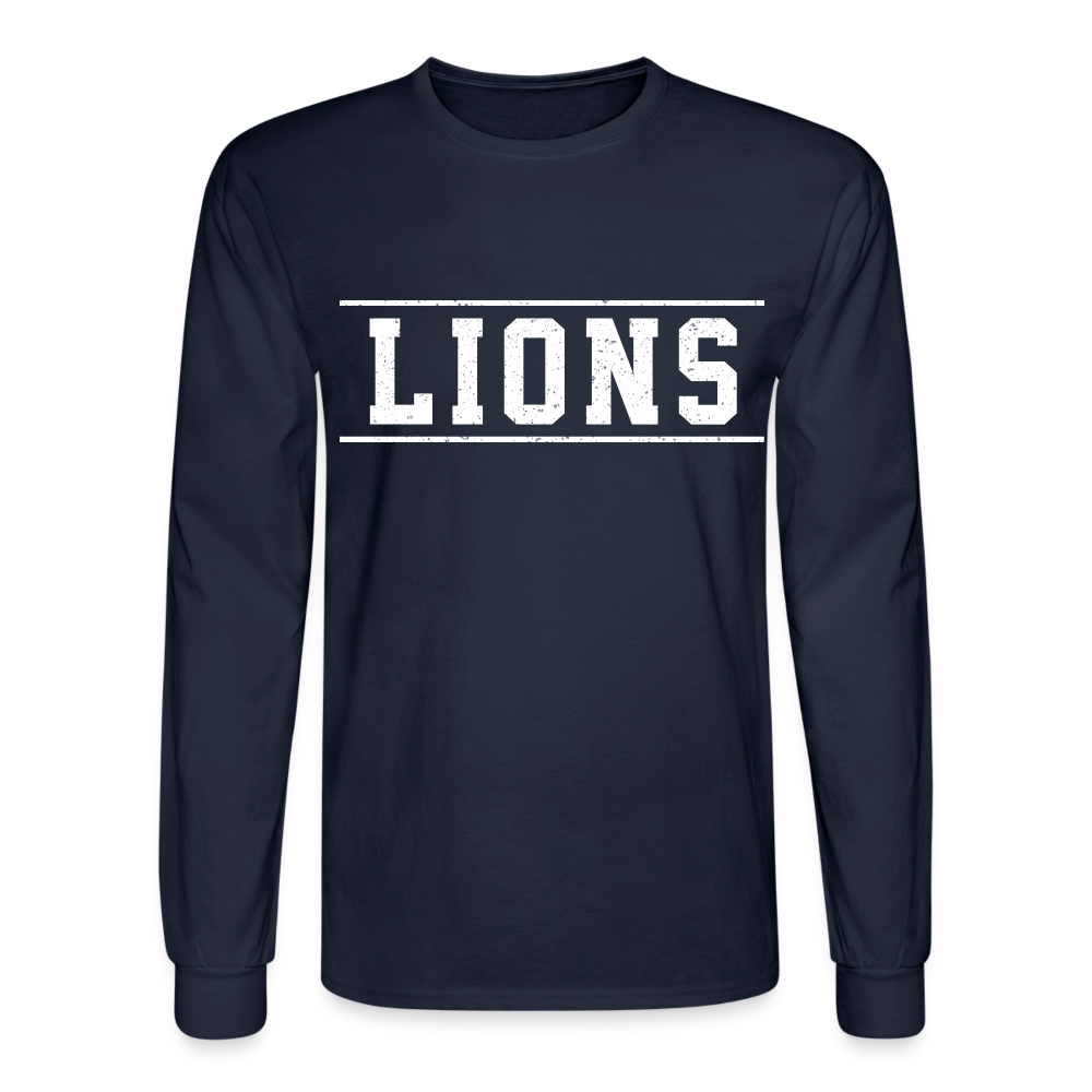 Lions Men's Long Sleeve T-Shirt - navy