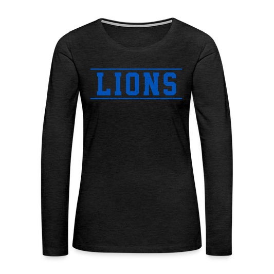 Lions Women's Premium Long Sleeve T-Shirt - charcoal grey