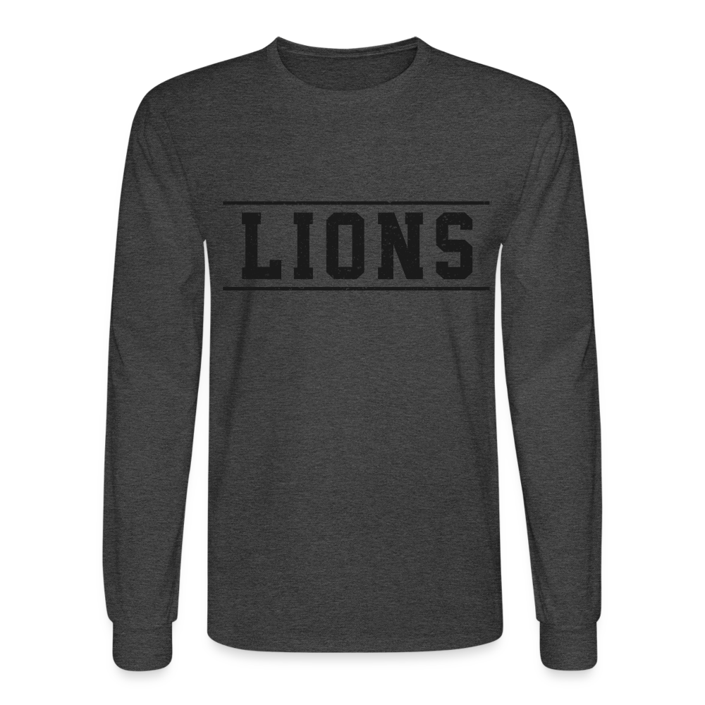 Lions Men's Long Sleeve T-Shirt - heather black