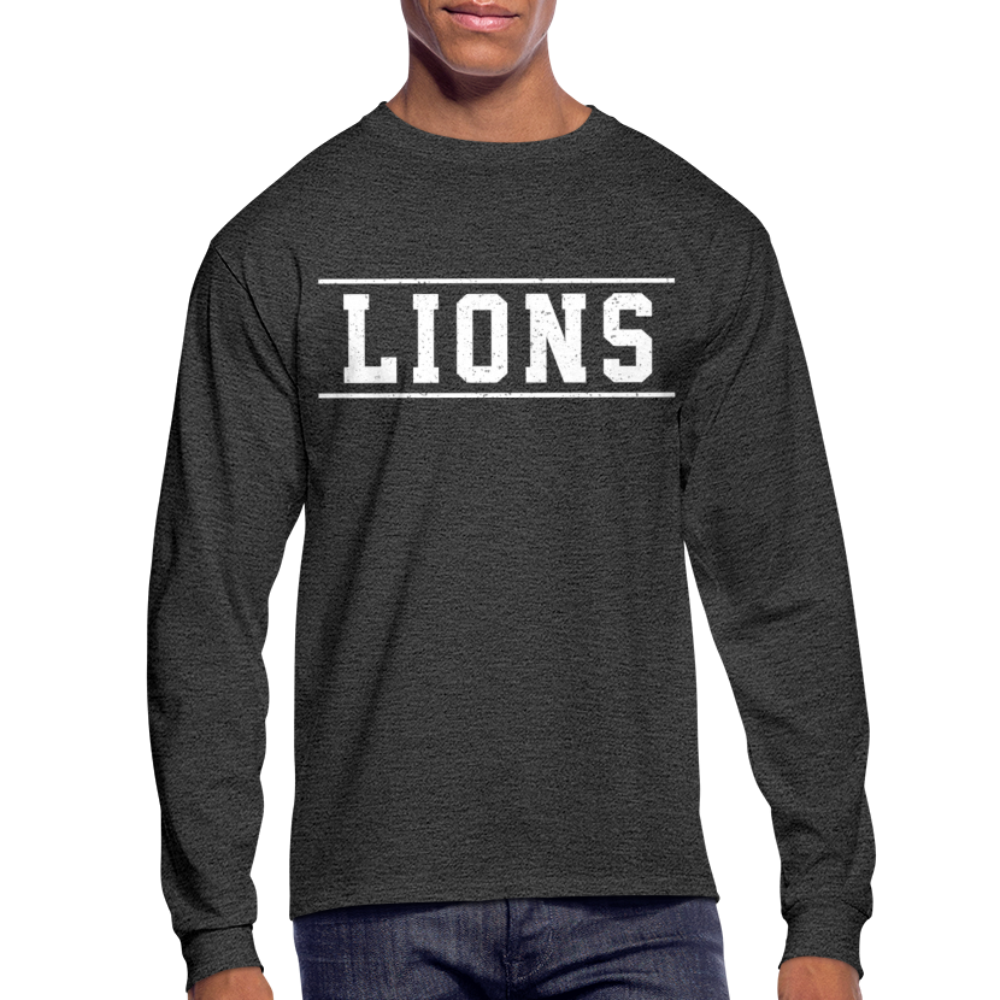 Lions Men's Long Sleeve T-Shirt - heather black