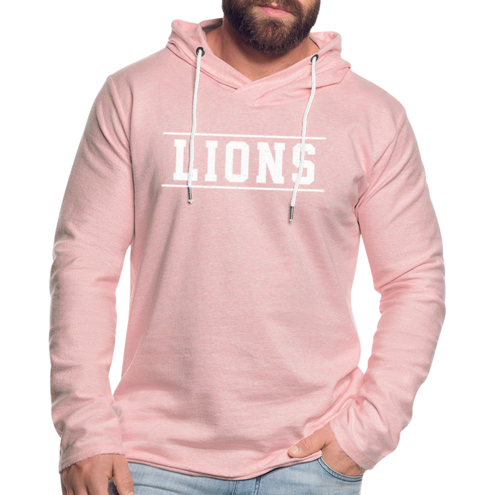 Lions Unisex Lightweight Terry Hoodie - cream heather pink