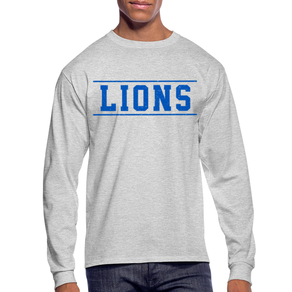 Lions Men's Long Sleeve T-Shirt - heather gray