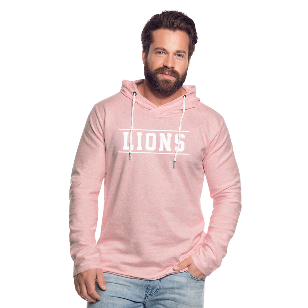 Lions Unisex Lightweight Terry Hoodie - cream heather pink