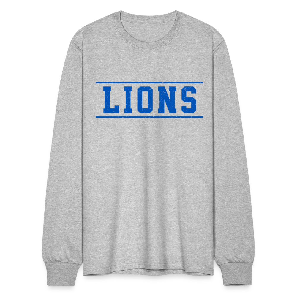 Lions Men's Long Sleeve T-Shirt - heather gray