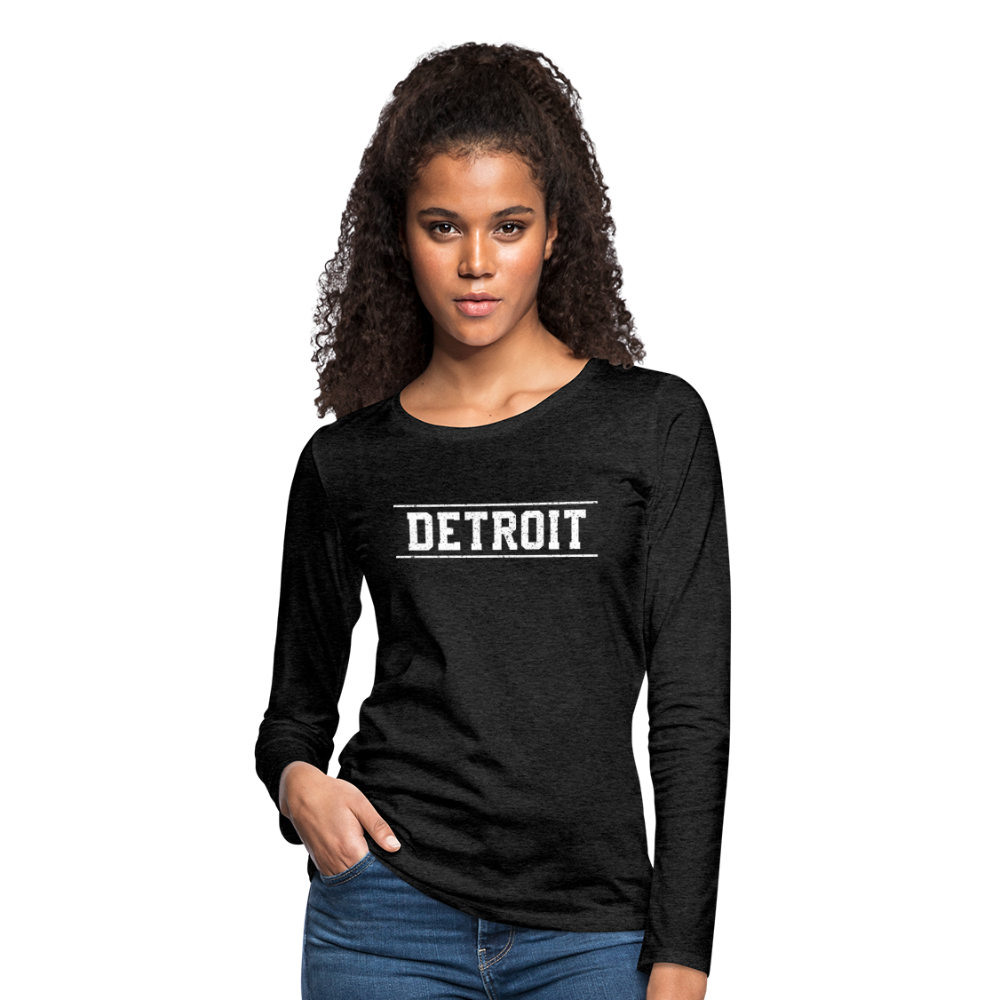 Detroit Women's Premium Long Sleeve T-Shirt - charcoal grey