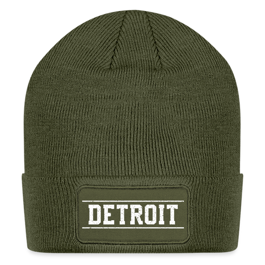 Detroit Patch Beanie - olive