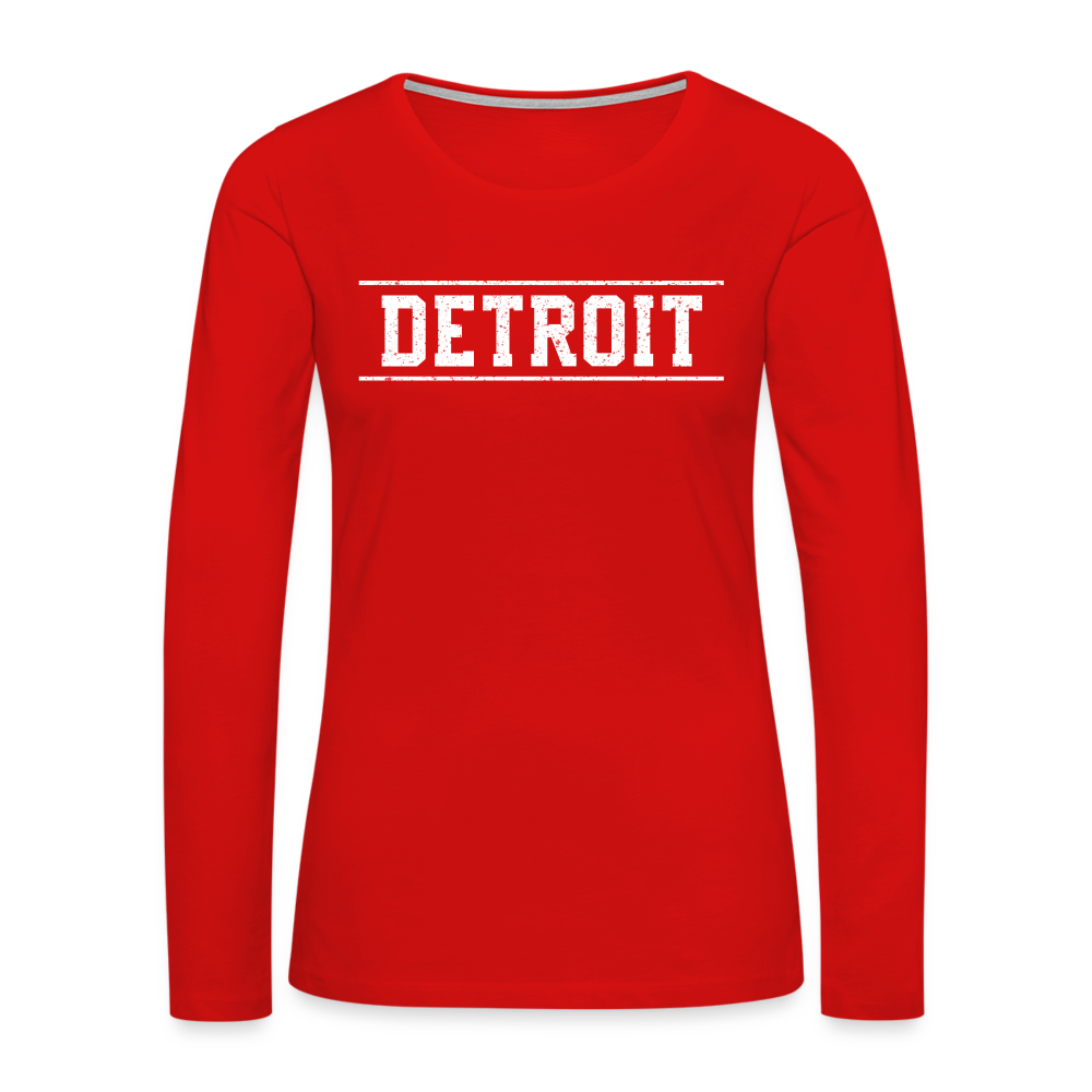 Detroit Women's Premium Long Sleeve T-Shirt - red