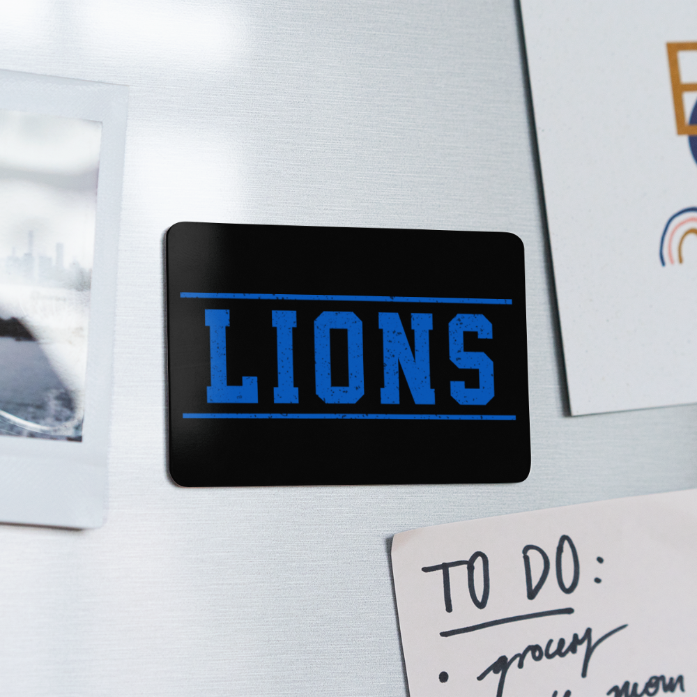 Lions Rectangle Magnet - white