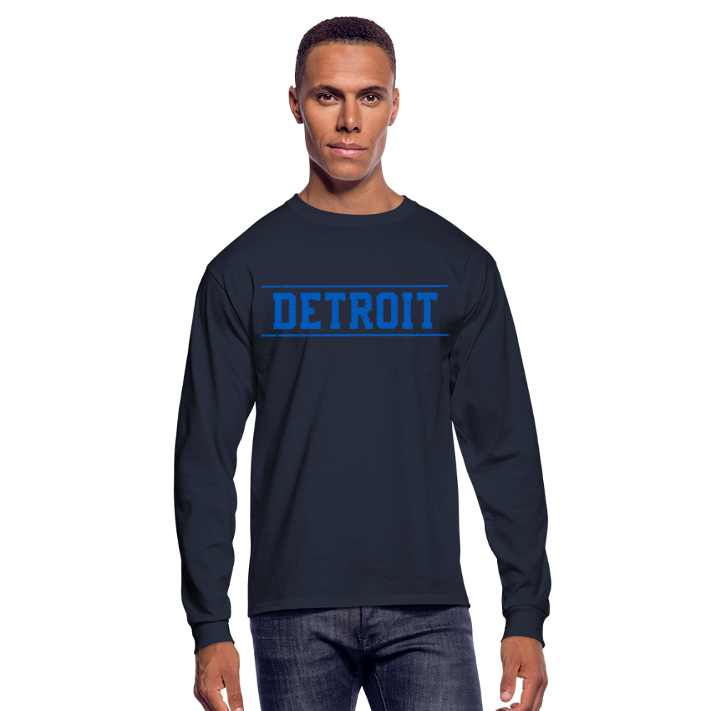 Detroit Men's Long Sleeve T-Shirt - navy