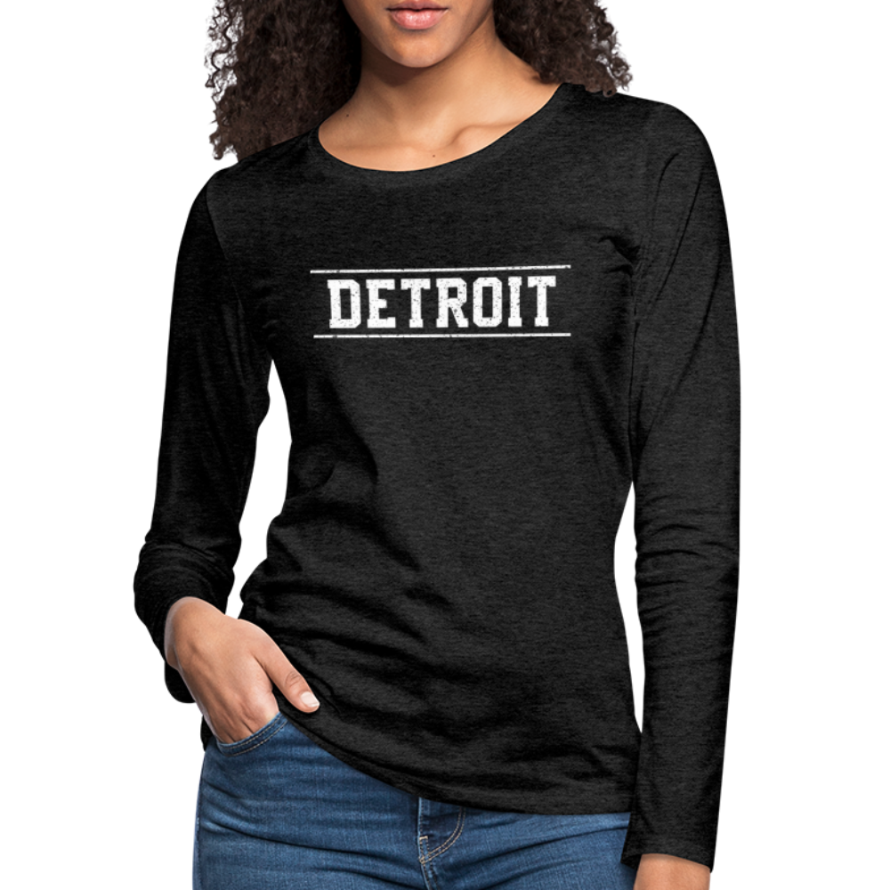 Detroit Women's Premium Long Sleeve T-Shirt - charcoal grey