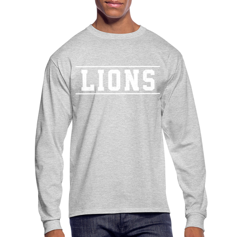 Lions Men's Long Sleeve T-Shirt - heather gray