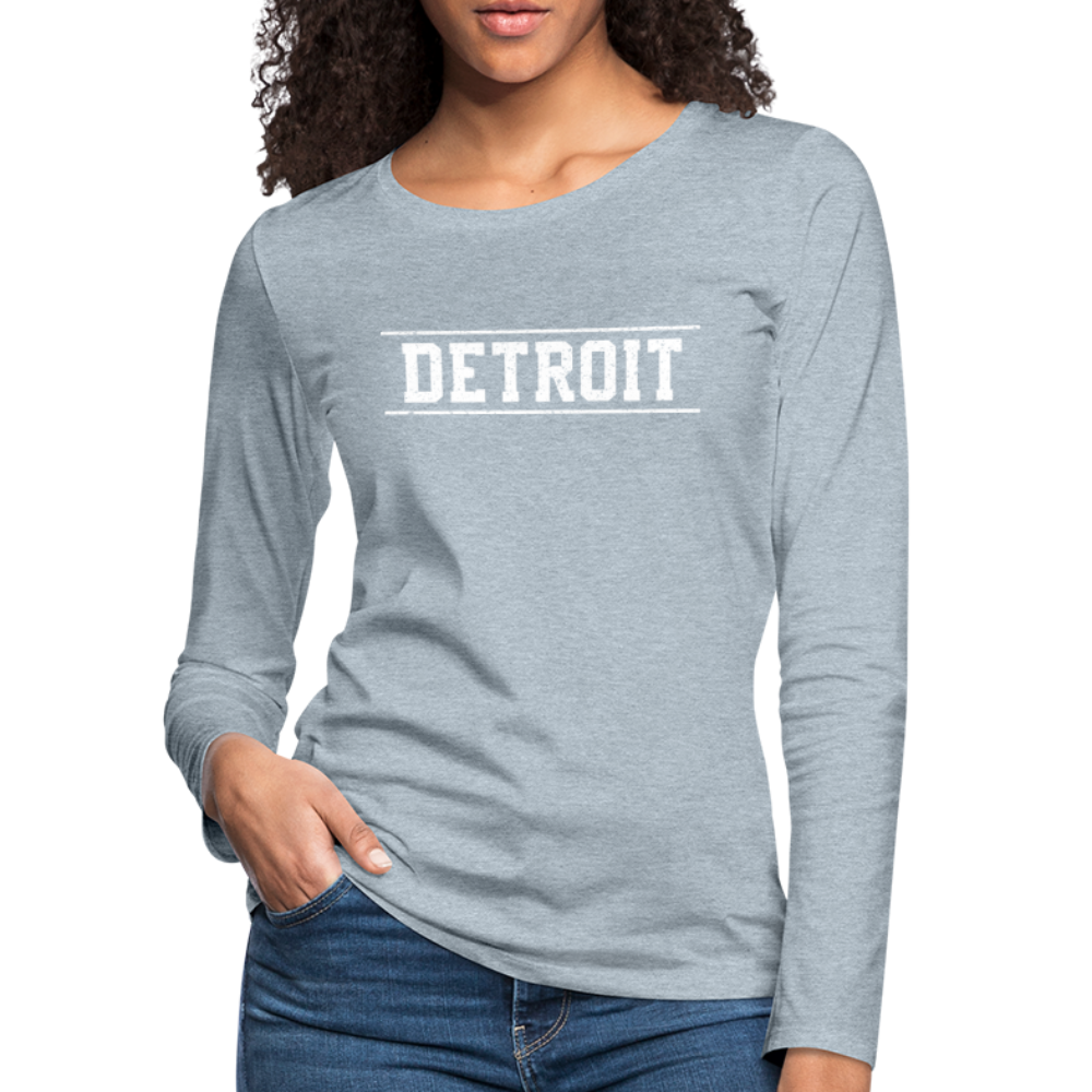 Detroit Women's Premium Long Sleeve T-Shirt - heather ice blue