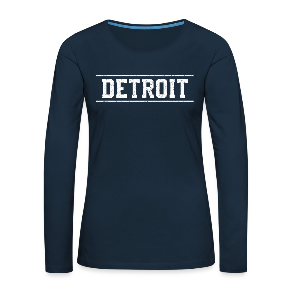 Detroit Women's Premium Long Sleeve T-Shirt - deep navy