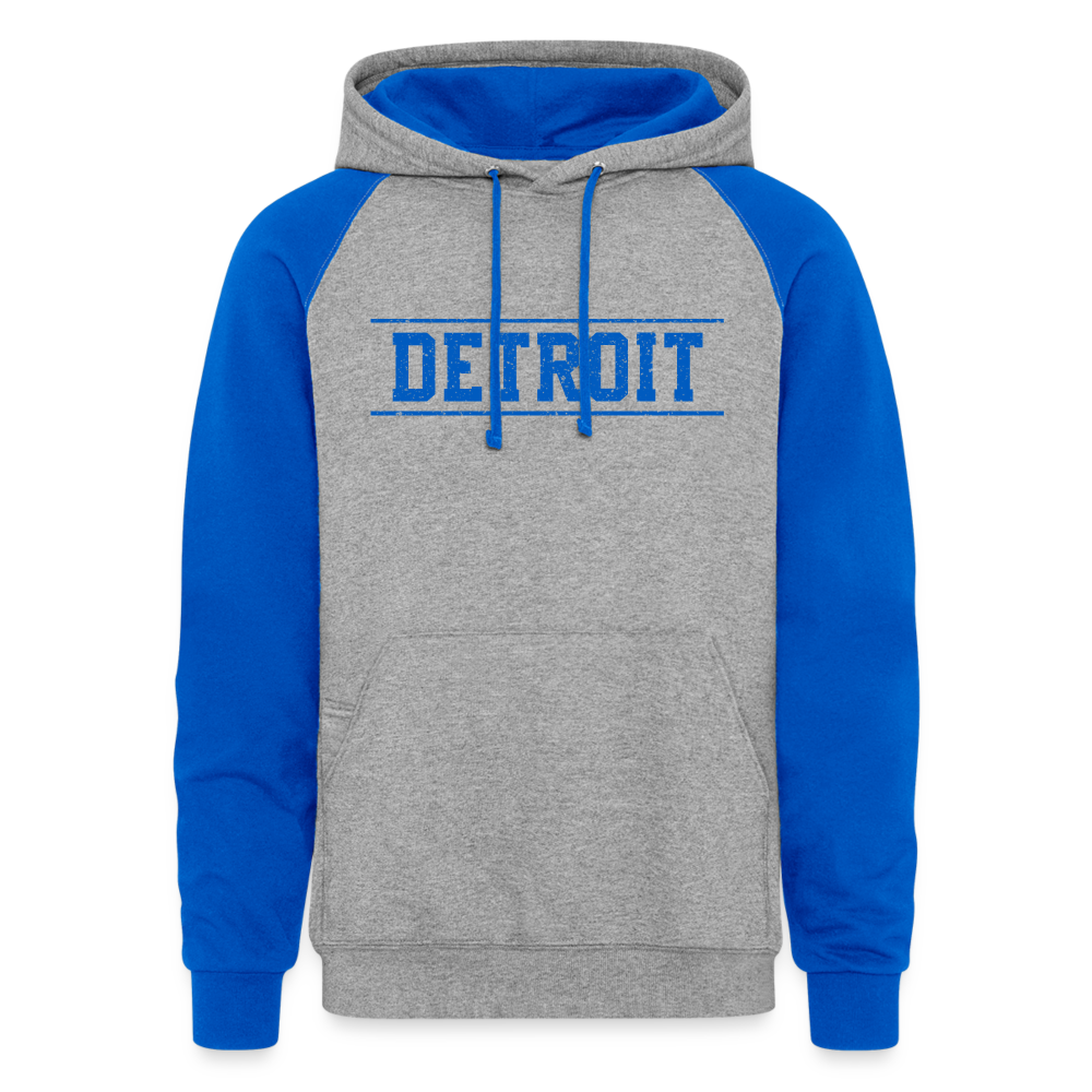 Detroit Colorblock Hoodie - heather grey/royal