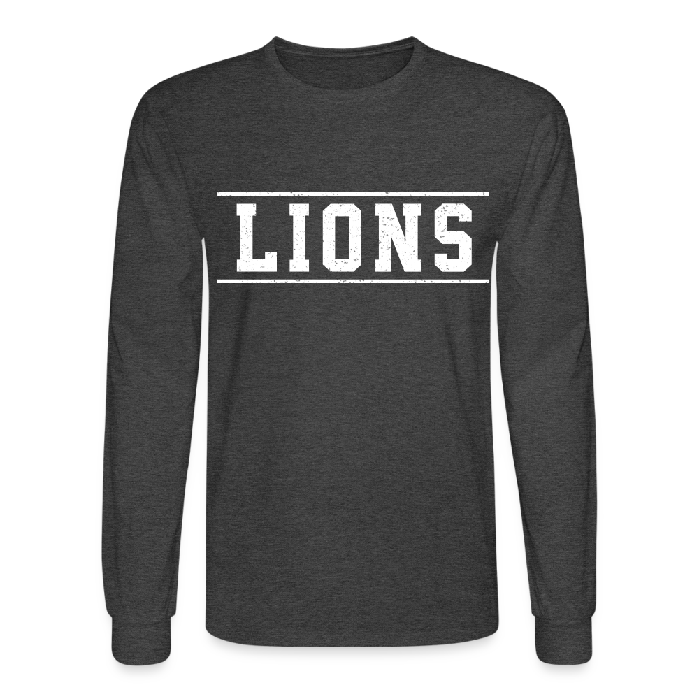 Lions Men's Long Sleeve T-Shirt - heather black