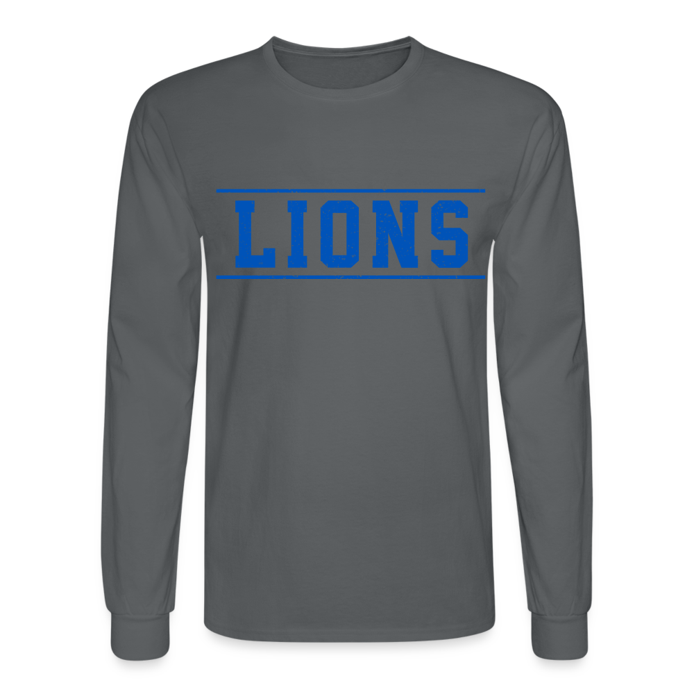 Lions Men's Long Sleeve T-Shirt - charcoal