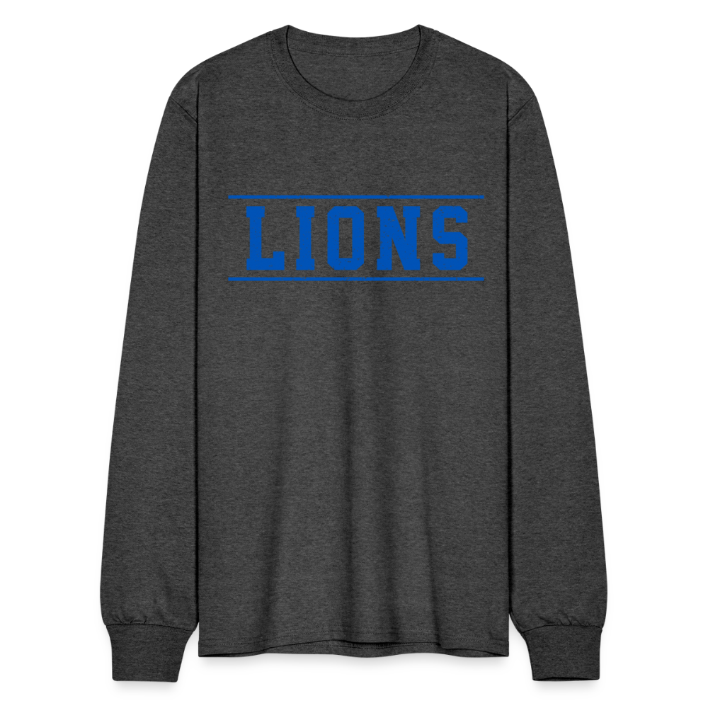 Lions Men's Long Sleeve T-Shirt - heather black