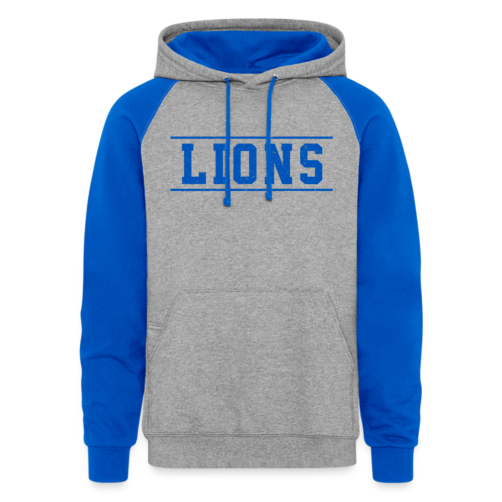 Lions Colorblock Hoodie - heather grey/royal