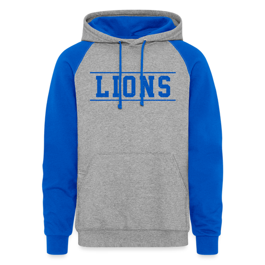 Lions Colorblock Hoodie - heather grey/royal