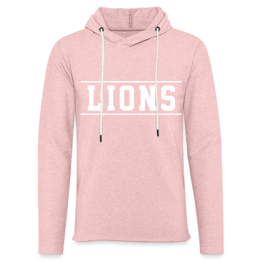 Lions Unisex Lightweight Terry Hoodie - cream heather pink