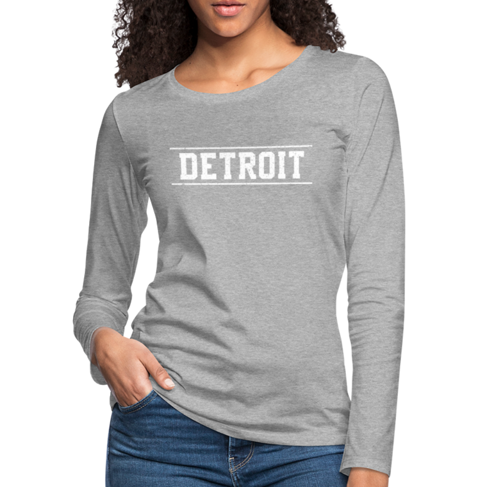 Detroit Women's Premium Long Sleeve T-Shirt - heather gray