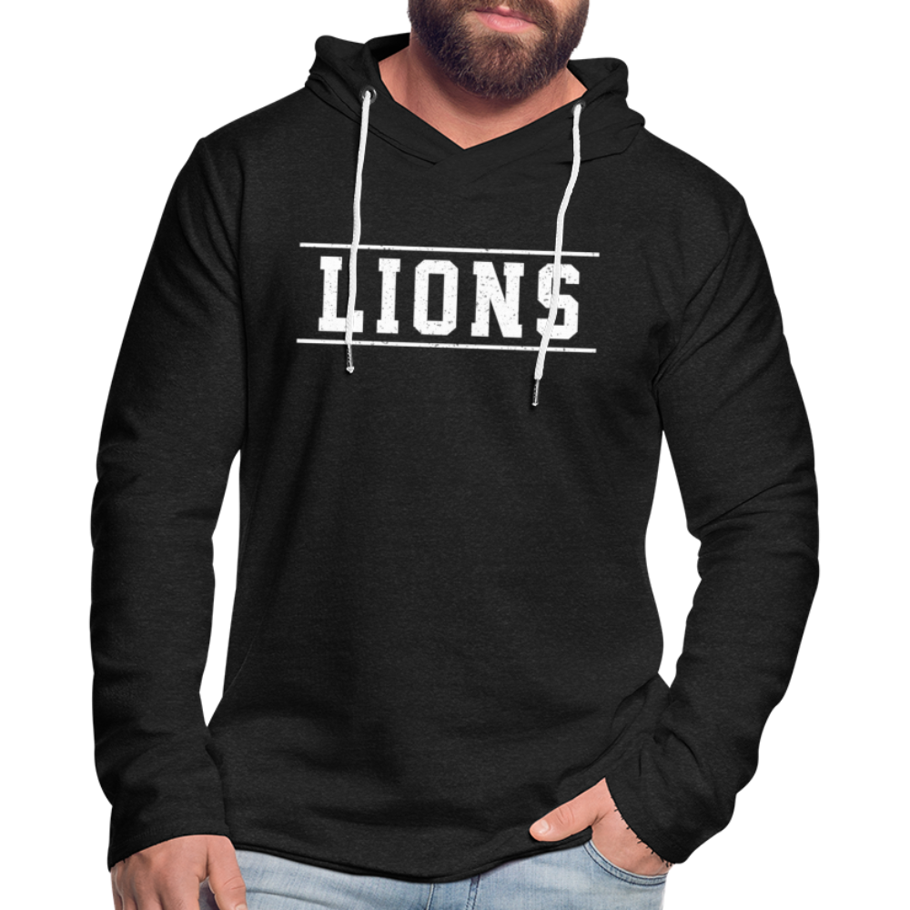 Lions Unisex Lightweight Terry Hoodie - charcoal grey