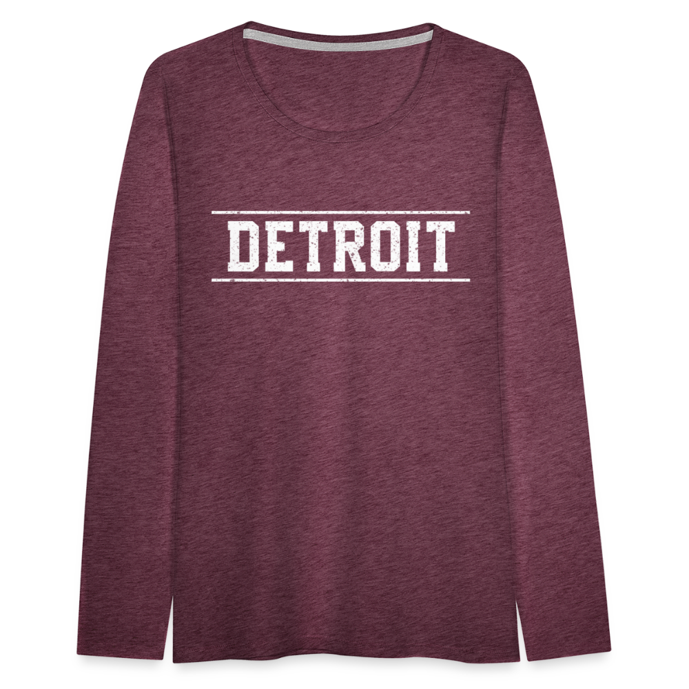 Detroit Women's Premium Long Sleeve T-Shirt - heather burgundy