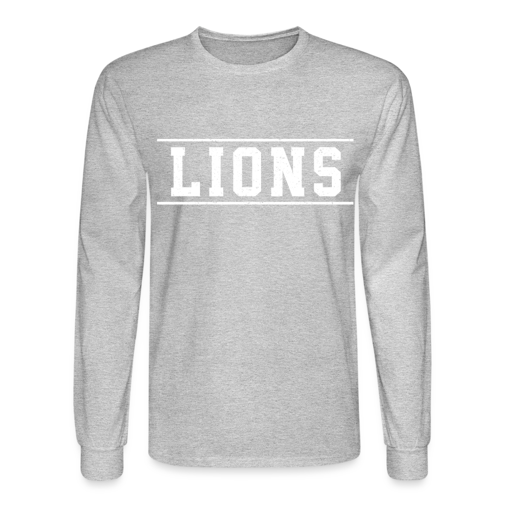 Lions Men's Long Sleeve T-Shirt - heather gray