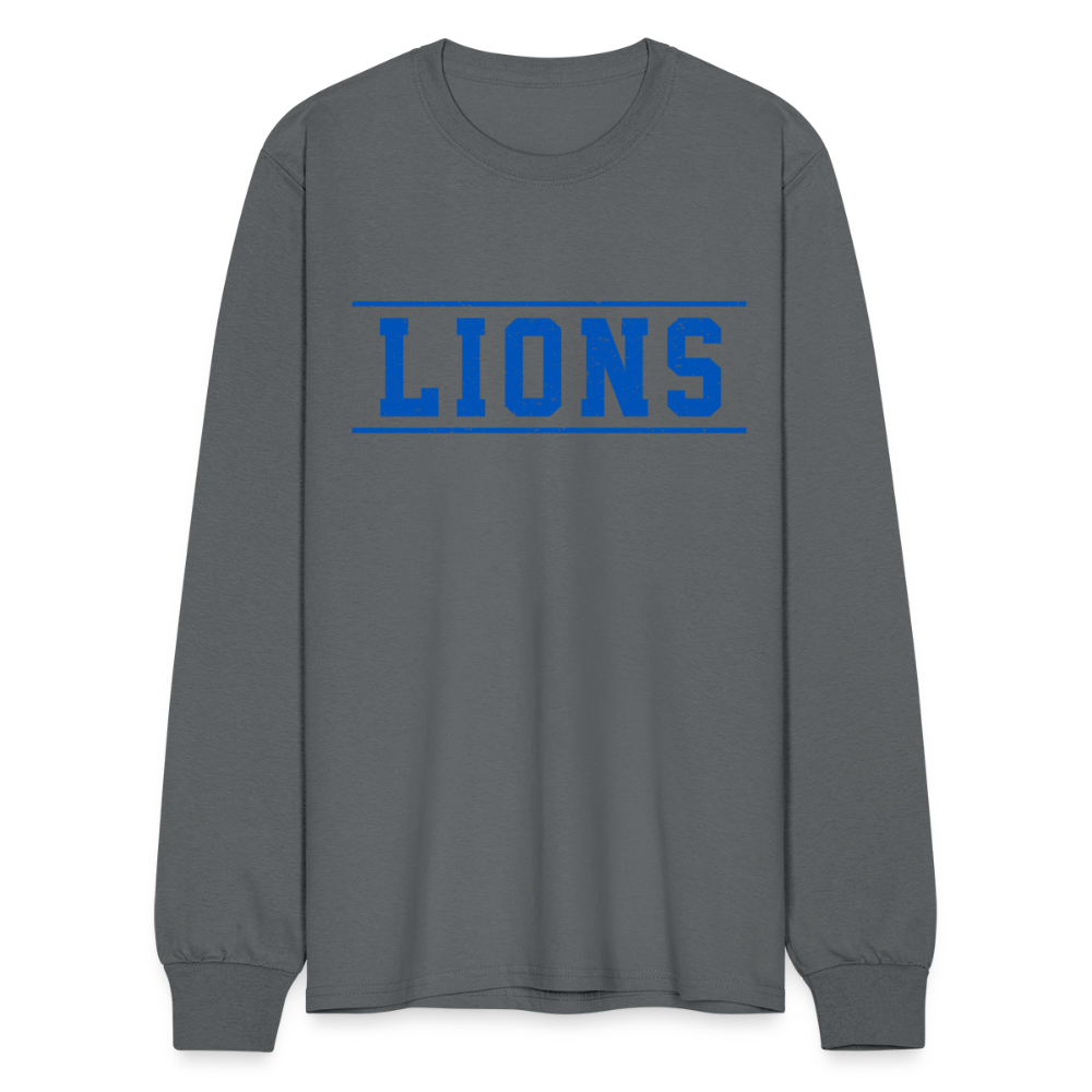 Lions Men's Long Sleeve T-Shirt - charcoal