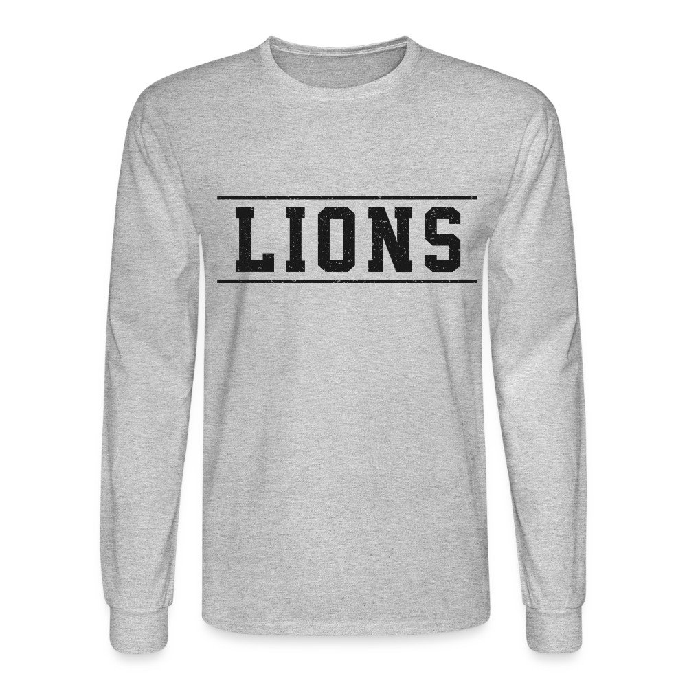 Lions Men's Long Sleeve T-Shirt - heather gray