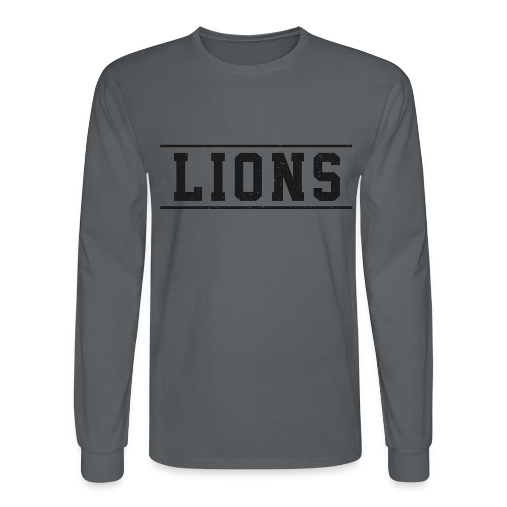 Lions Men's Long Sleeve T-Shirt - charcoal