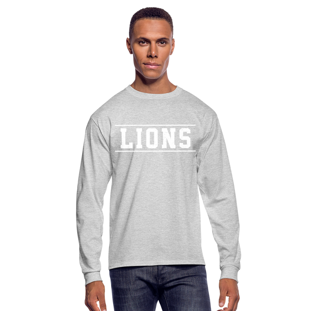 Lions Men's Long Sleeve T-Shirt - heather gray