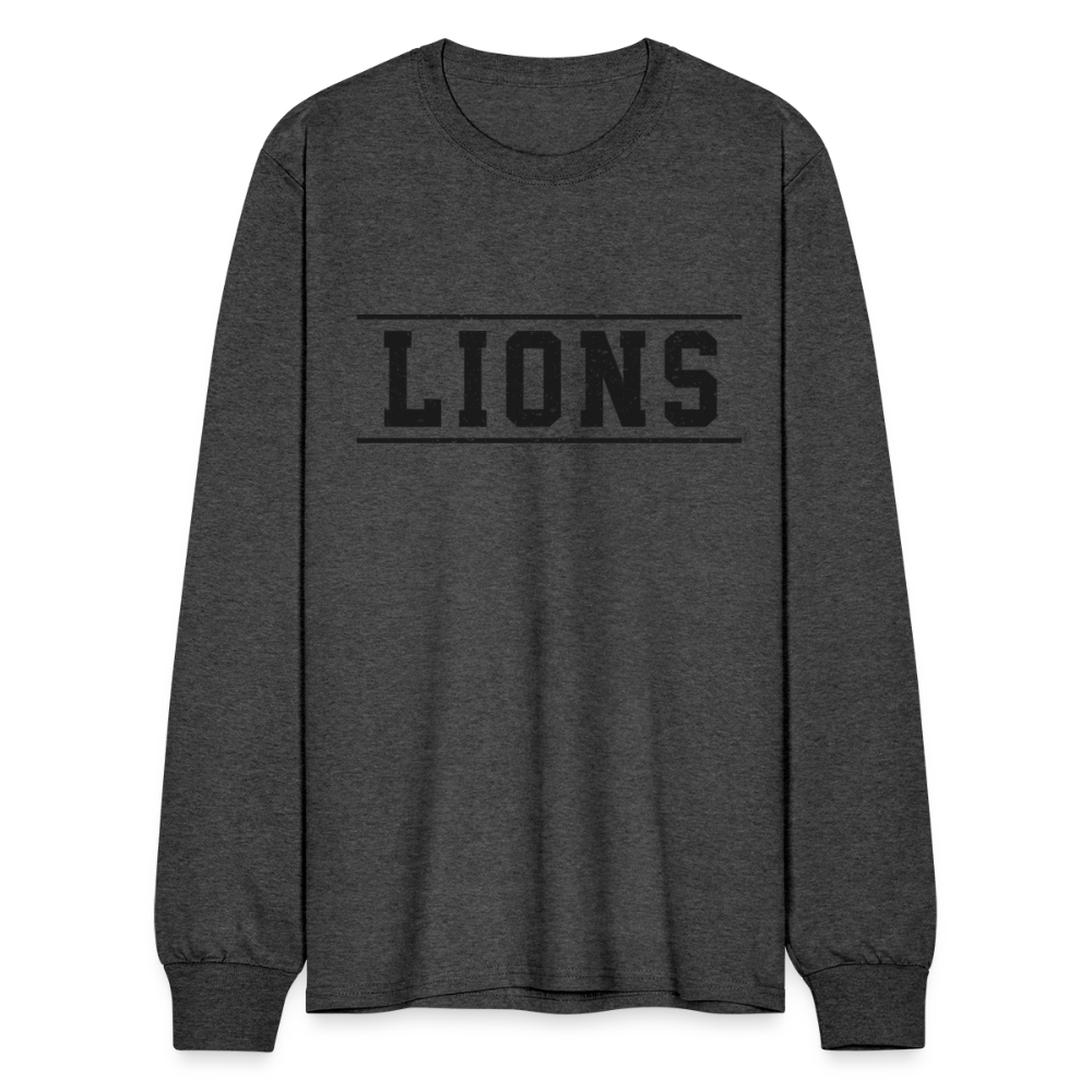 Lions Men's Long Sleeve T-Shirt - heather black