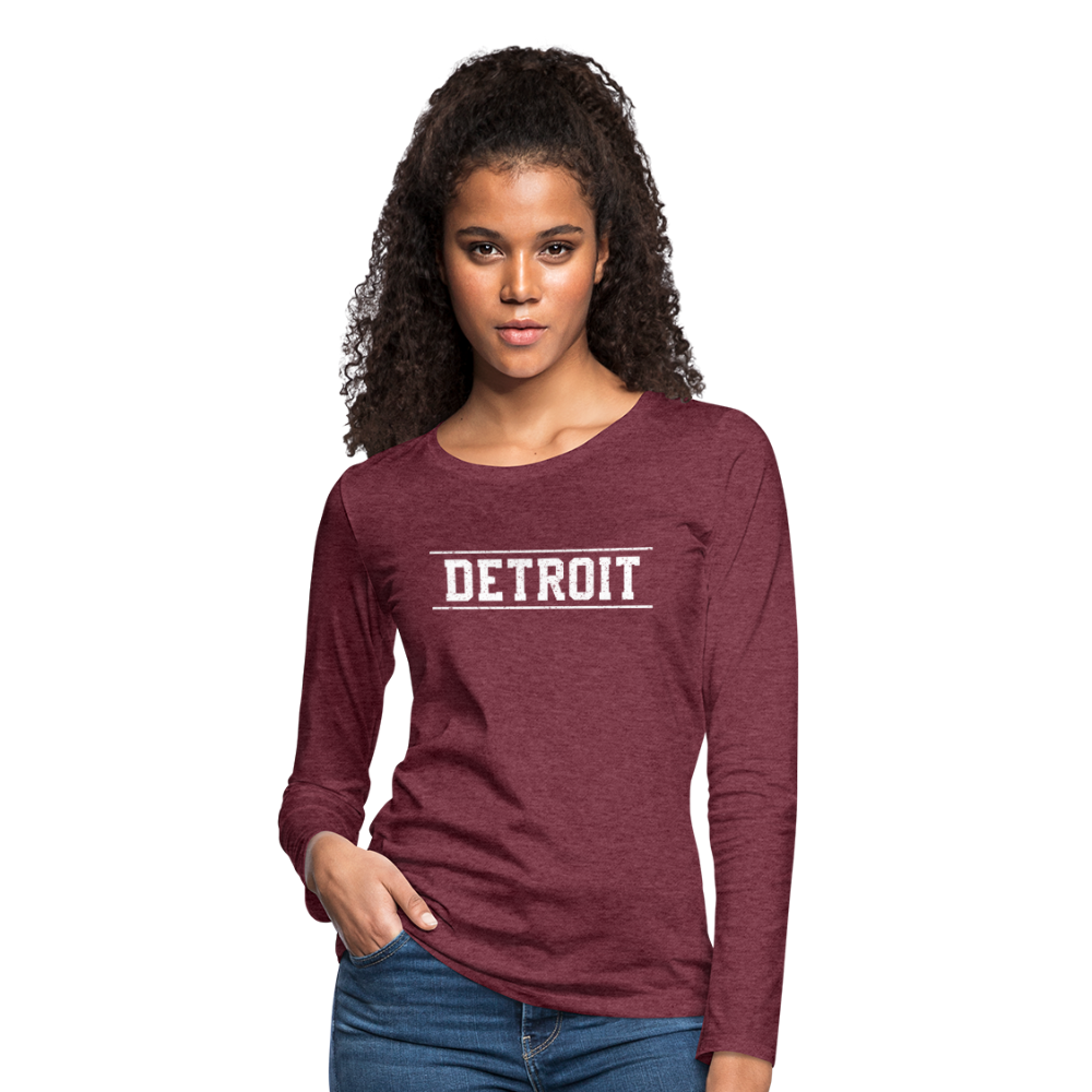 Detroit Women's Premium Long Sleeve T-Shirt - heather burgundy