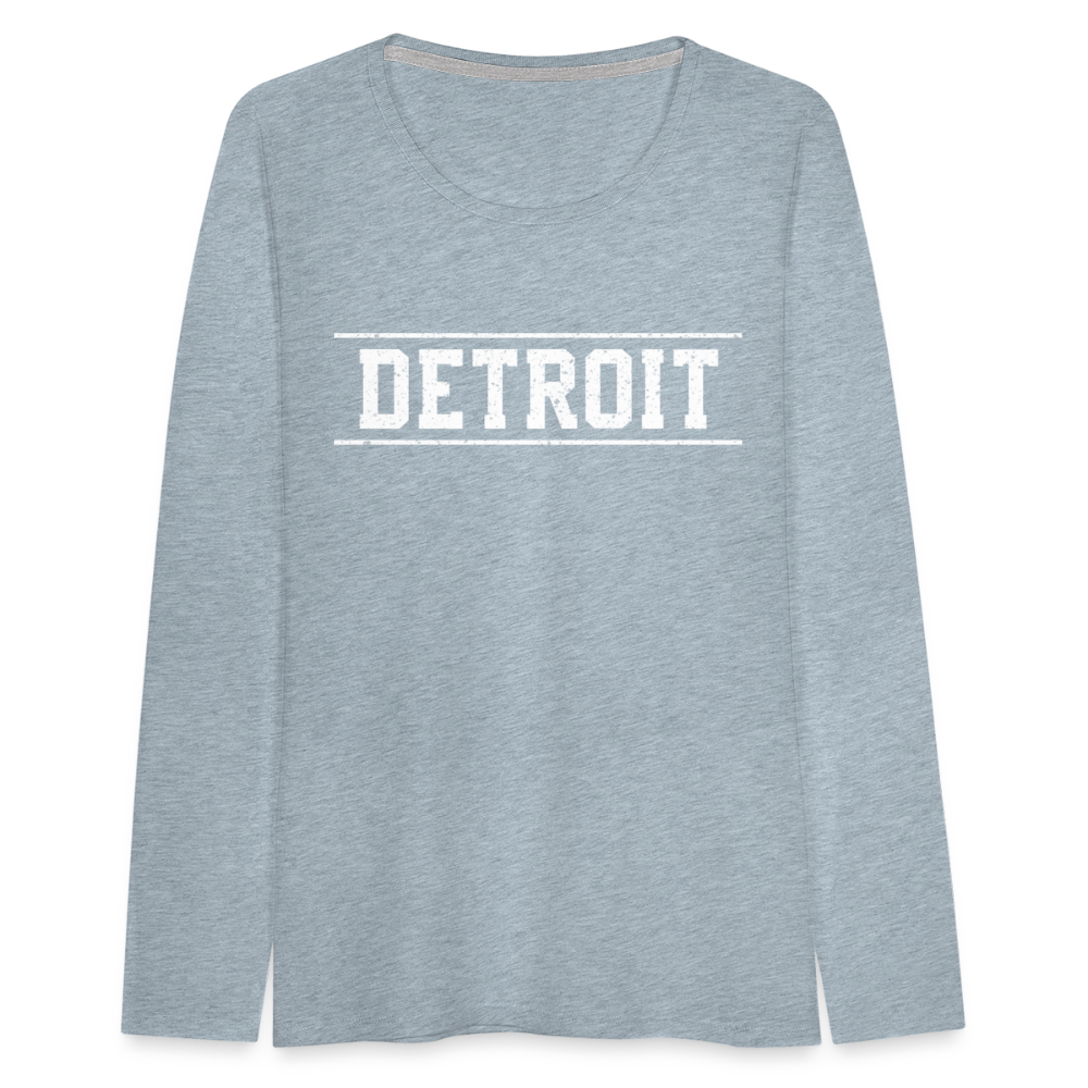 Detroit Women's Premium Long Sleeve T-Shirt - heather ice blue