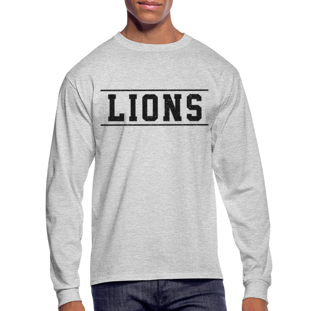 Lions Men's Long Sleeve T-Shirt - heather gray