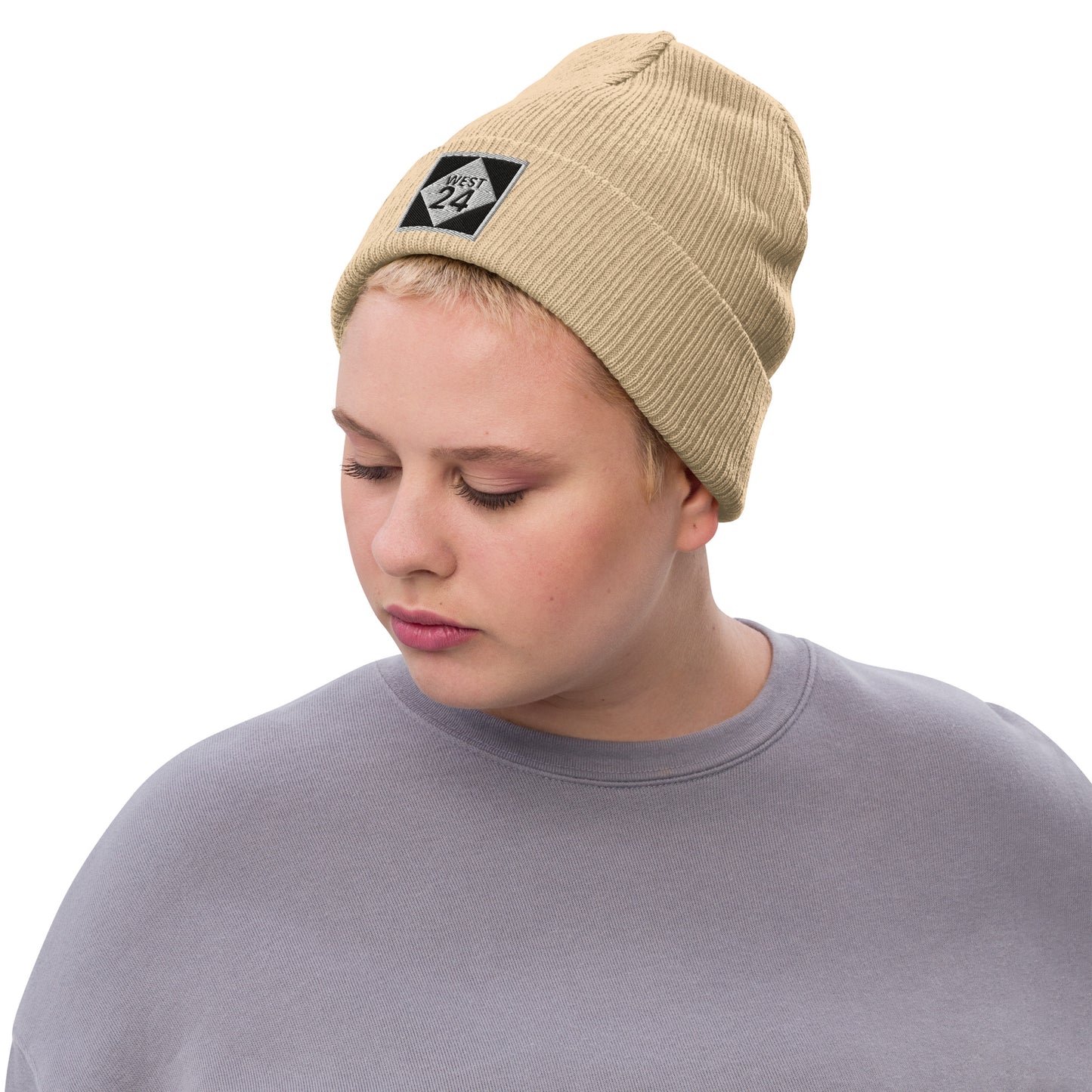 Ribbed Eco Knit Embroidered Revolution Highway Beanie