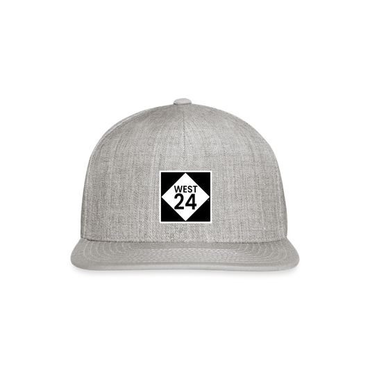 Highway Printed Snapback Baseball Cap - heather gray